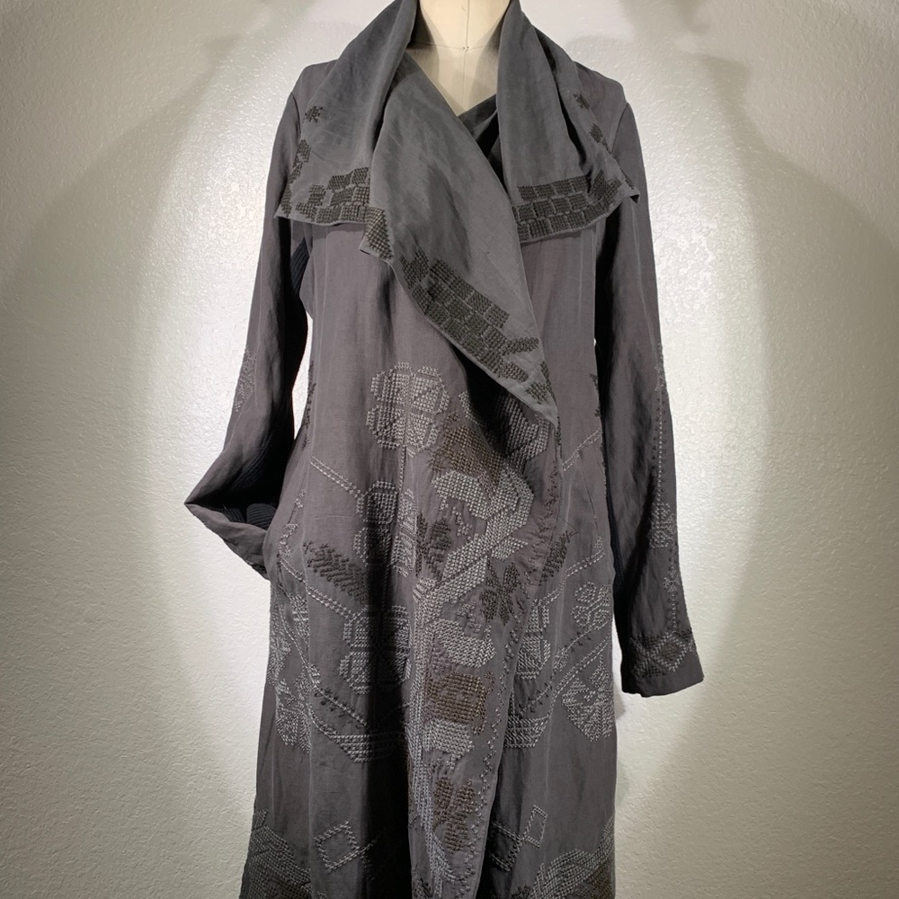 Biya by Johnny Was Ava Cross-stitch Cardigan M NWT